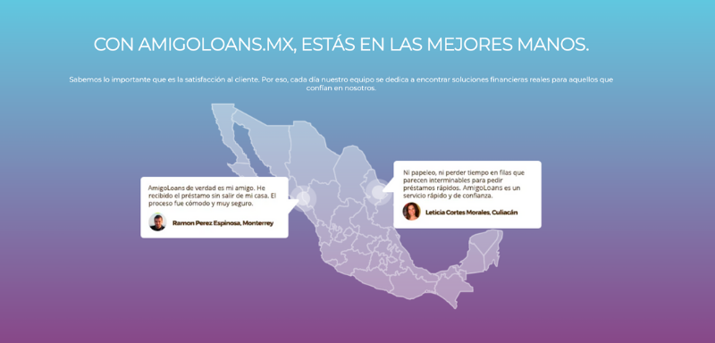 Comentarios positivos de clientes AmigosLoans.mx.